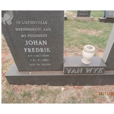WYK Johan Fredrik, van 1898-1982