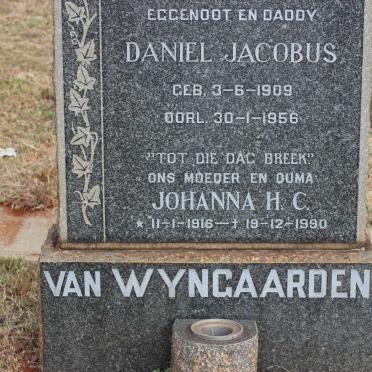 WYNGAARDEN Daniel Jacobus, van 1909-1956 &amp; Johanna H.C. 1916-1990