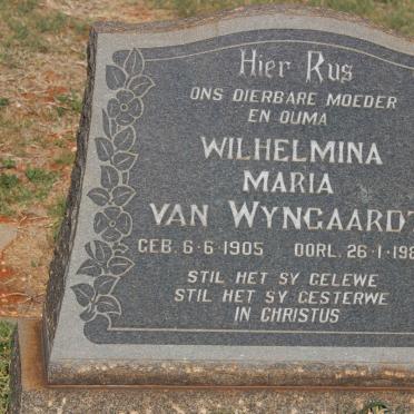 WYNGAARDT Wilhelmina Maria, van 1905-1986