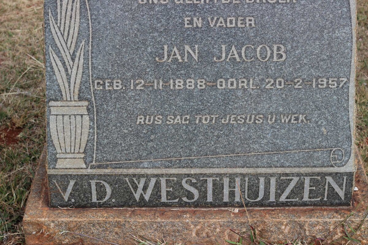 WESTHUIZEN Jan Jacob, v.d. 1888-1957