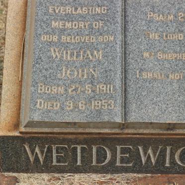 WETDEWICH William John 1911-1953