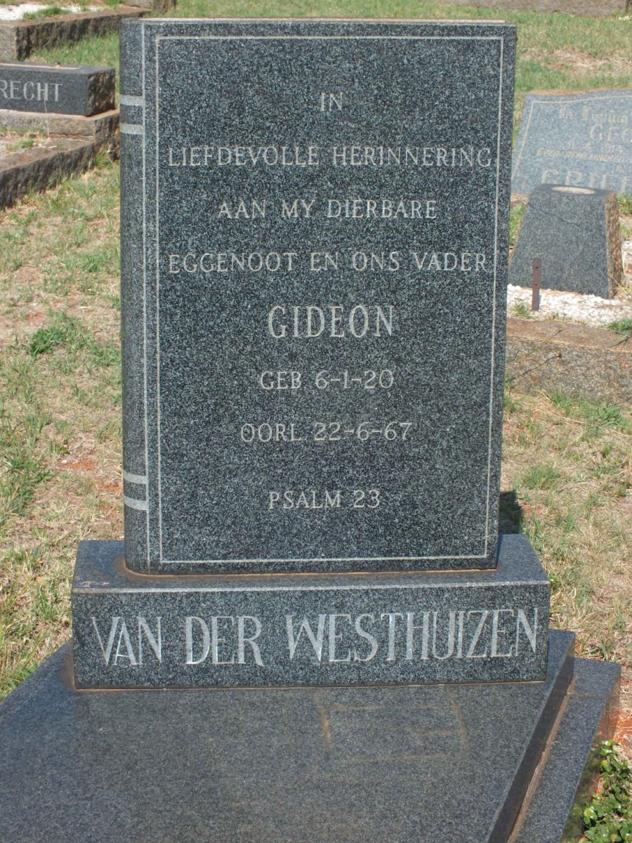 WESTHUIZEN Gideon, van der 1920-1967