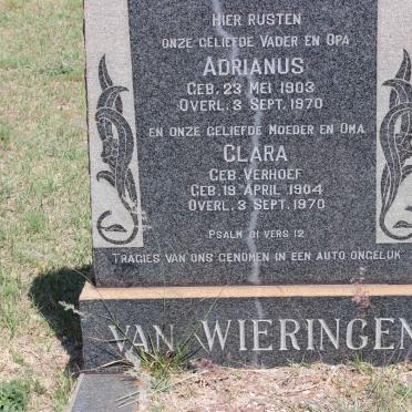 WIERINGEN Adrianus, van 1903-1970 &amp; Clara VERHOEF 1904-1970