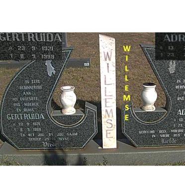 WILLEMSE Adriaan 1915-1999 &amp; Gertruida 1921-1998