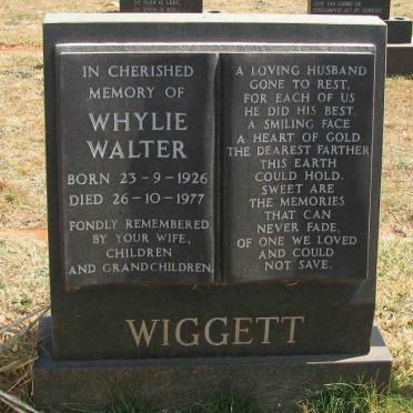 WIGGETT Whylie Walter 1926-1977