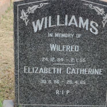 WILLIAMS Wilfred 1884-1955 &amp; Elizabeth Catherine 1886-1965