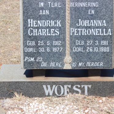 WOEST Hendrick Charles 1912-1977 &amp; Johanna Petronella 1911-1980