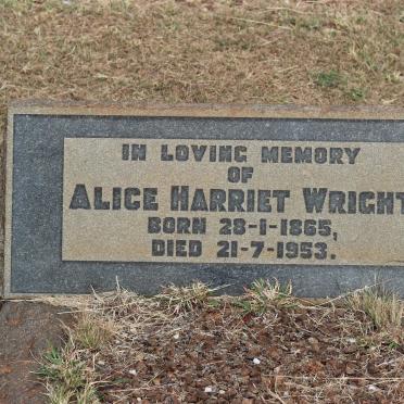 WRIGHT Alice Harriet 1865-1953