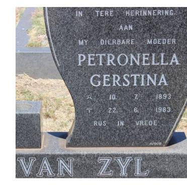 ZYL Petronella Gerstina, van 1893-1983
