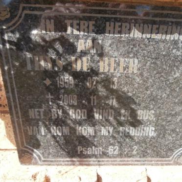 BEER Thys, de 1959-2008