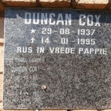 COX Duncan 1937-1995 :: COX Quinton 2007-2009