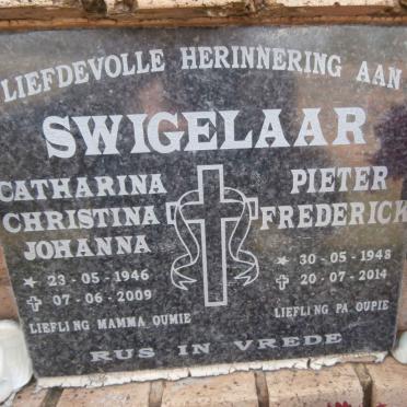 SWIGELAAR Pieter Frederick 1948-2014 &amp; Catharina Christina Johanna 1946-2009