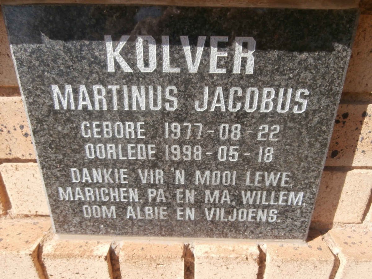 KOLVER Martinus Jacobus 1977-1998