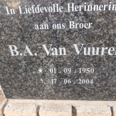VUUREN B.A., van 1950-2004