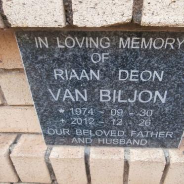 BILJON Riaan Deon, van 1974-2012