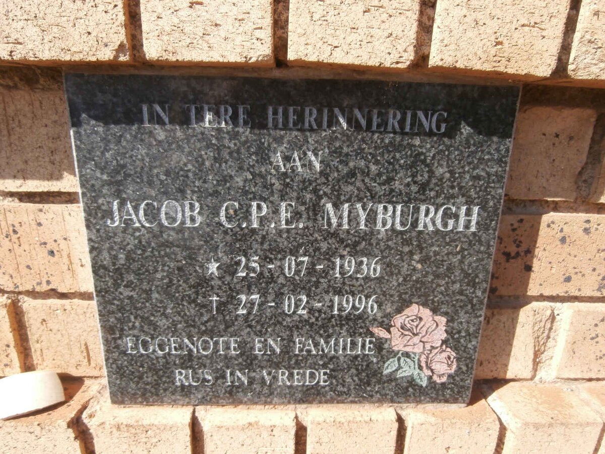 MYBURGH Jacob C.P.E. 1936-1996