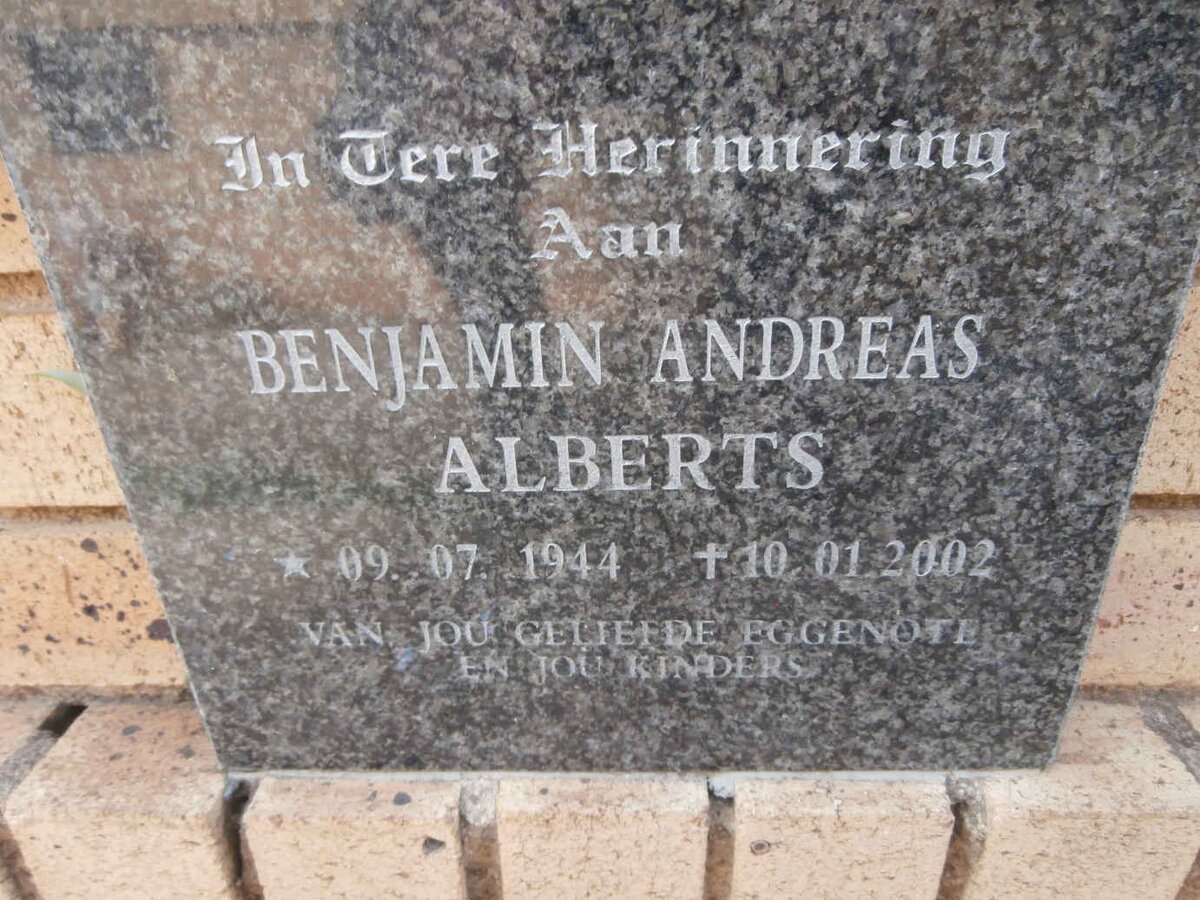 ALBERTS Benjamin Andreas 1944-2002