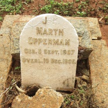 OPPERMAN Joh. Marth. 1907-1909