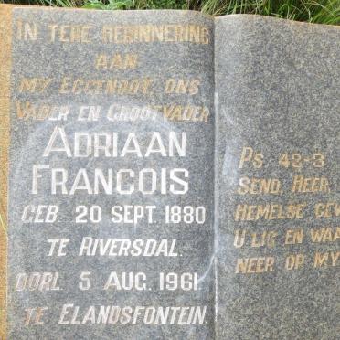 WYK Adriaan Francois, van 1880-1961