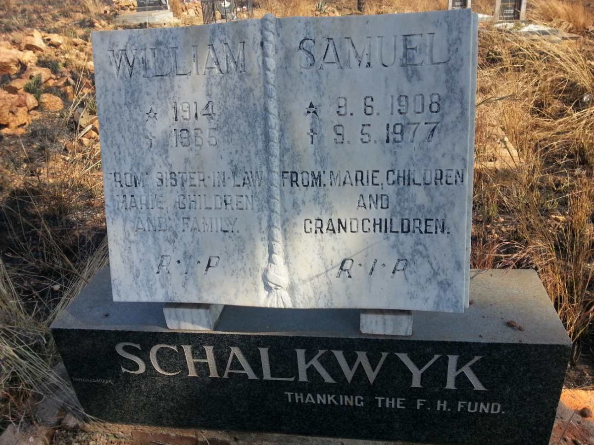 SCHALKWYK Samuel 1908-1977 :: SCHALKWYK William 1914-1965