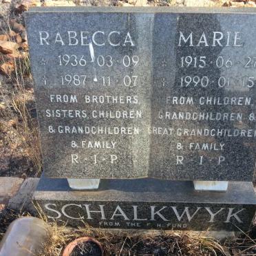 SCHALKWYK Marie 1915-1990 :: SCHALKWYK Rabecca 1936-1987