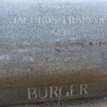 BURGER Jacobus Francois 1915-1955