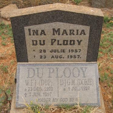 PLOOY Ina Maria, du 1957-1957 :: DU PLOOY W.F.J. 1920-1997 &amp; D.J.G.M. 1927-