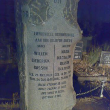 BASSON Willem Diederick 1874-1946 &amp; Maria Magdalena VOSSER 1885-194?