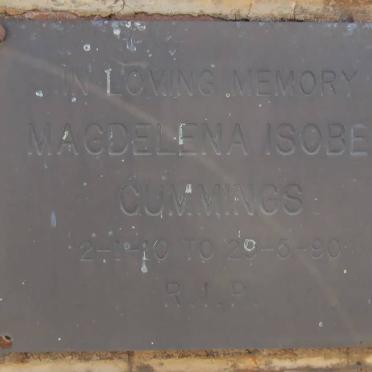 CUMMINGS Magdelena Isobel 1910-1990