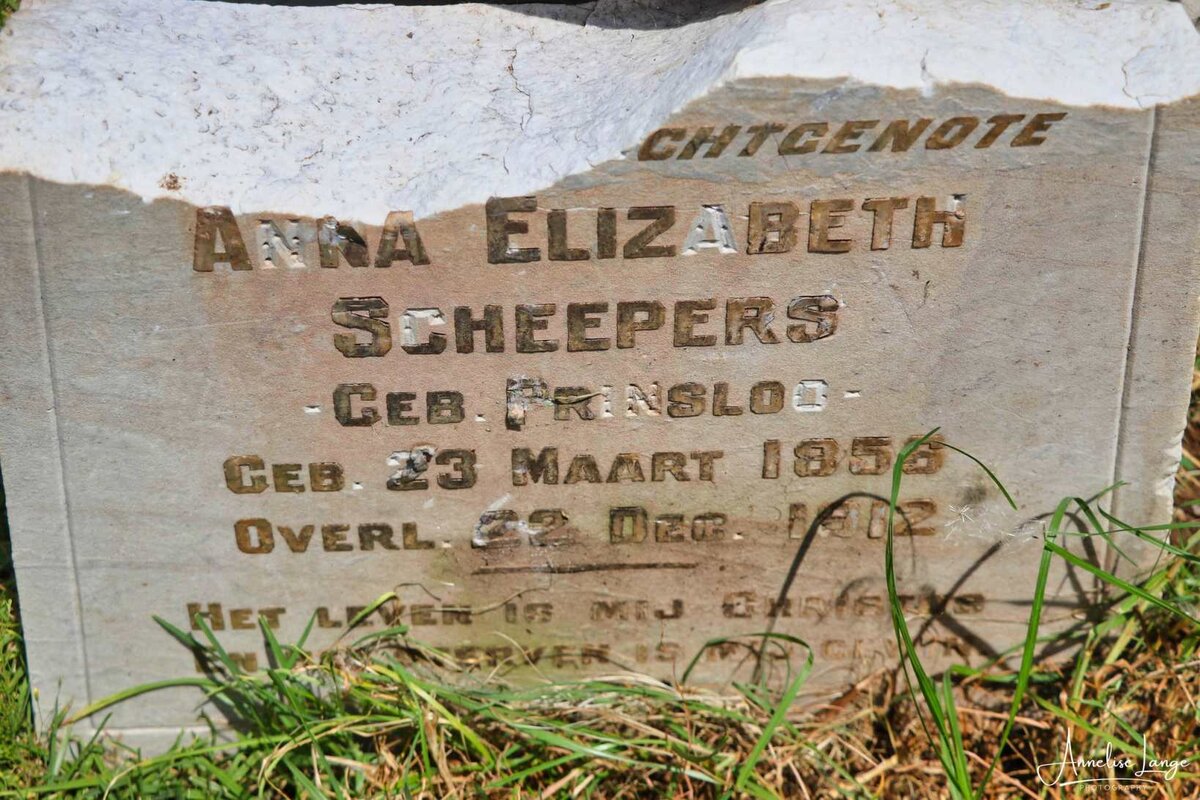 SCHEEPERS Anna Elizabeth nee PRINSLOO 1856-1912