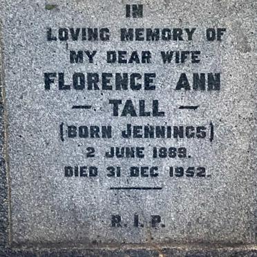 TALL Florence Ann nee JENNINGS 1889-1952