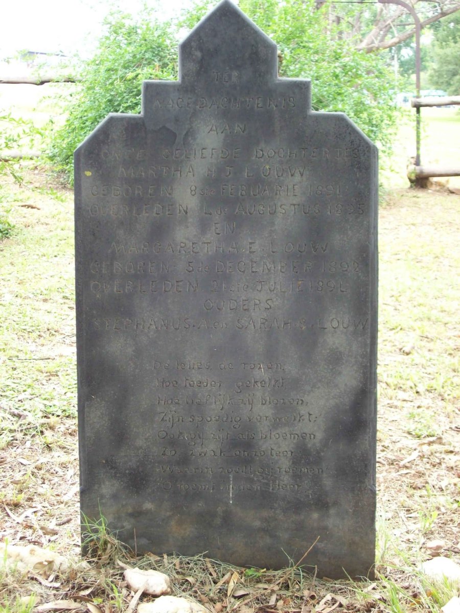 LOUW Martha H.J. 1891-1895 :: LOUW Margaretha E. 1892-1894