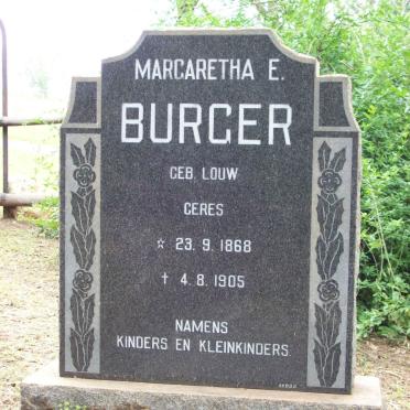 BURGER Margaretha E. nee LOUW 1868-1905