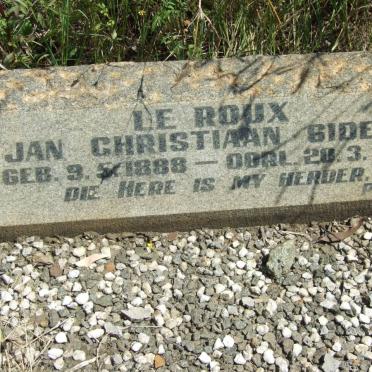 ROUX Jan Christiaan Gideon, Le 1888-1961