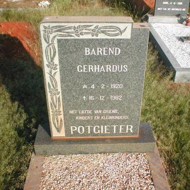 POTGIETER Barend Gerhardus 1920-1982