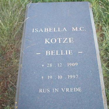 KOTZE Isabella M.C. 1909-1997