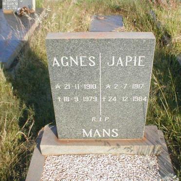 MANS Japie 1917-1984 &amp; Agnes 1910-1979