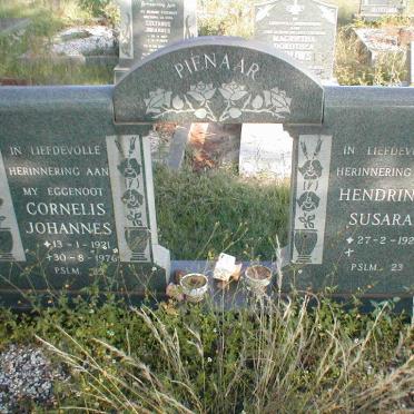 PIENAAR Cornelius Johannes 1921-1976 &amp; Hendrina Susara 1925-