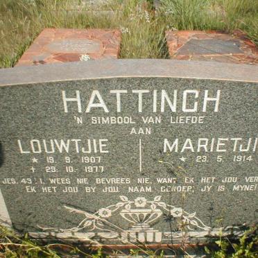 HATTINGH Louwtjie 1907-1977 &amp; Marietjie 1914-