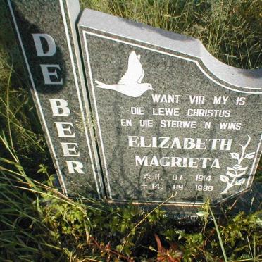 BEER Elizabeth Magrieta, de 1914-1999