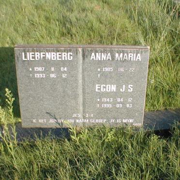 LIEBENBERG 1907-1993 &amp; Anna Maria 1905-, LIEBENBERG Egon J.S. 1943-1995