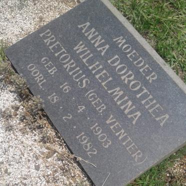 PRETORIUS Anna Dorothea Wilhelmina nee VENTER 1903-1982