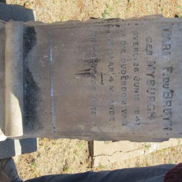 BRUYN Maria E., du nee MYBURGH -1941
