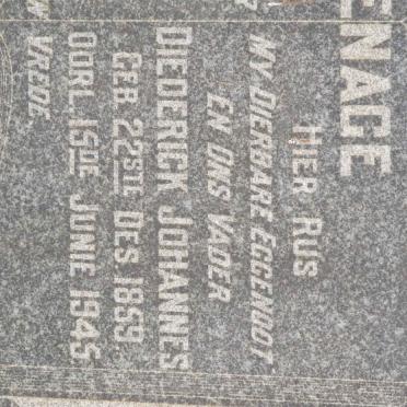 DUVENAGE Diederick Johannes 1859-1945 &amp; Hester Sophia 1871-1958