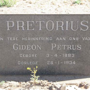 PRETORIUS Gideon Petrus 1883-1934
