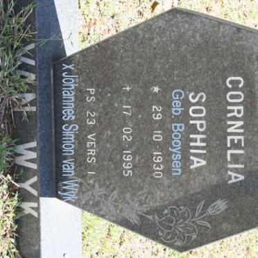 WYK Anna Cornelia Sophia, van nee BOOYSEN 1930-1995