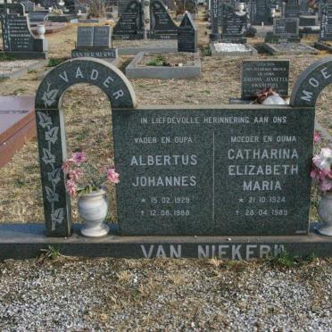 NIEKERK Albertus Johannes, van 1929-1988 &amp; Catharina Elizabeth Maria 1924-1989