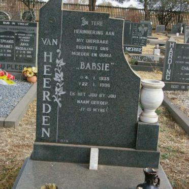 HEERDEN Babsie, van 1935-1986