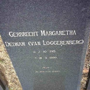 DEDNAM Gerbrecht Margaretha formerly VAN LOGGERENBERG nee BLIGNAUT 1915-1999
