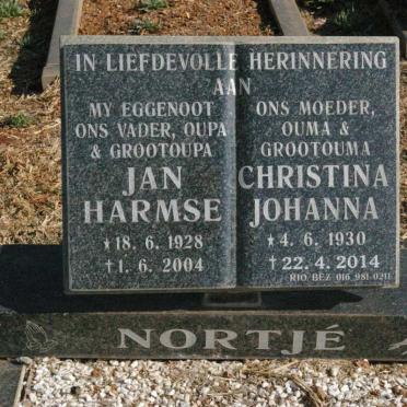 NORTJÉ Jan Harmse 1928-2004 &amp; Christina Johanna 1930-2014